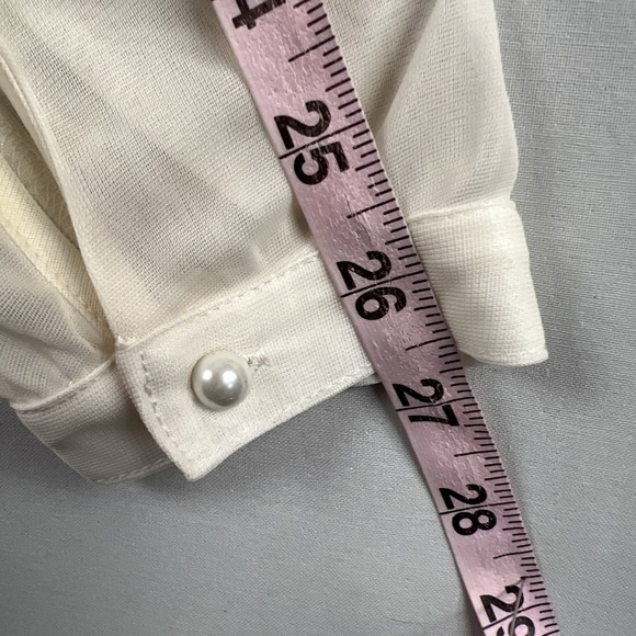 Maurices Lace Top Womens XL Sheer Ivory Fairy Blouse Boho Feminine Romantic - Picture 12 of 13